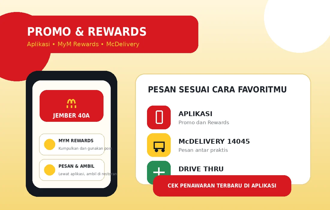 Akses promo aplikasi, MyM Rewards, dan McDelivery untuk Jember